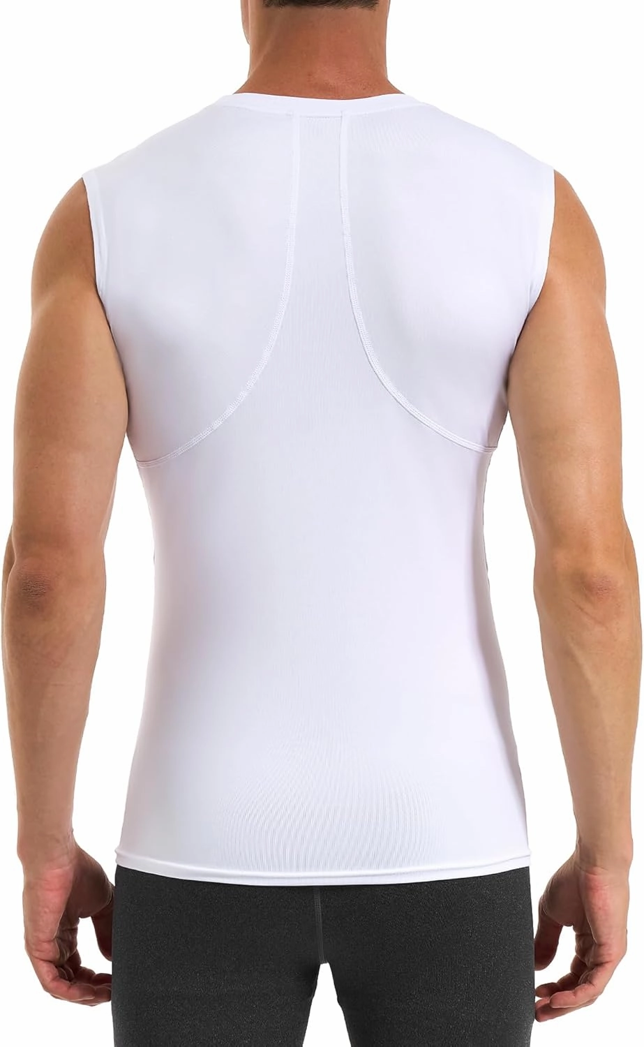 Runhit 2 Pack Men's Compression Shirts Sleeveless Workout Athletic Tank Top Sports Base Layer Undershirt