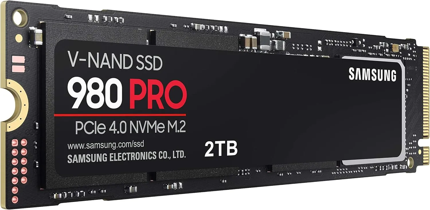 SAMSUNG 980 PRO SSD 2TB PCIe NVMe Gen 4 Gaming M.2 Internal Solid State Drive Memory Card, Maximum Speed, Thermal Control MZ-V8P2T0B/AM