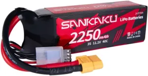 SANKAKU 2250mAh 3S Lipo Battery 40C 11.1V Lipos Soft Pack with XT60 Connector for RC Aircraft Drone Helicopter Quadcopter Racing Hobby