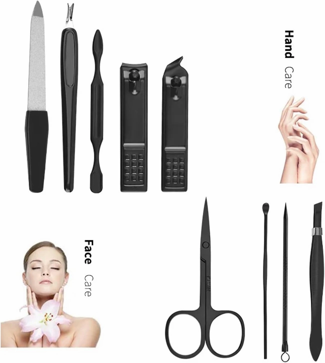 SBTRKT 7/8/9 Pcs Manicure Cutters Nail Clipper Set Stainless Steel Household Pedicure Multifunction Nail Scissors Tool Portable Travel (Color : Blue 7-Piece Set)