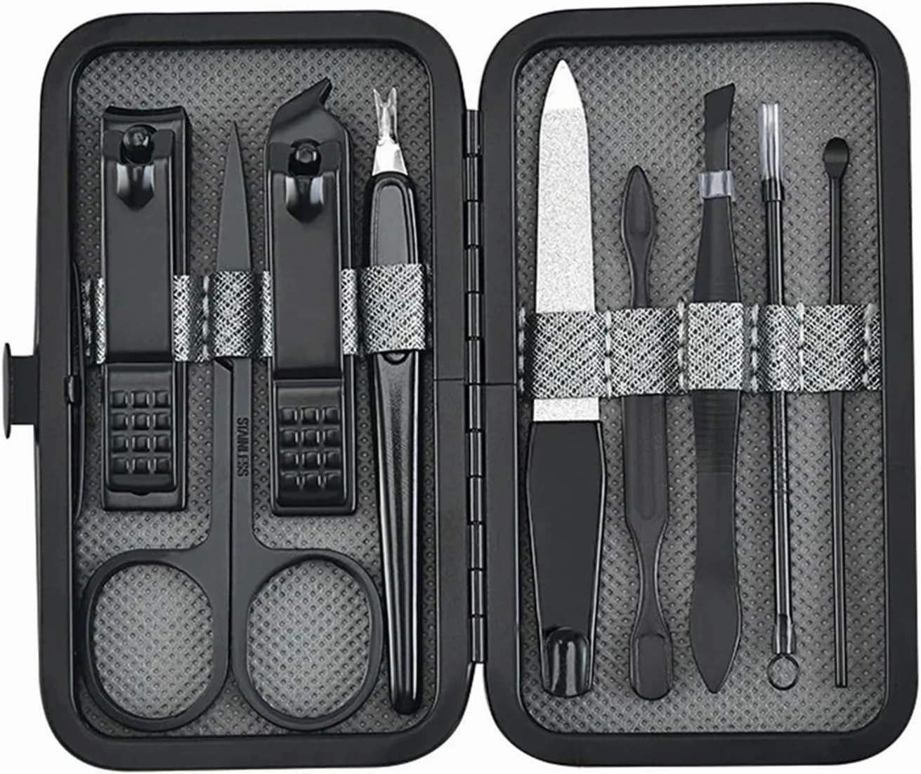 SBTRKT 7/8/9 Pcs Manicure Cutters Nail Clipper Set Stainless Steel Household Pedicure Multifunction Nail Scissors Tool Portable Travel (Color : Blue 7-Piece Set)