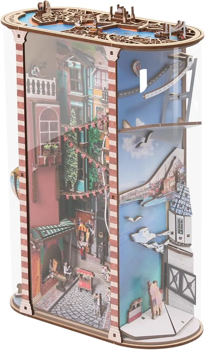 Scenery in Istanbul DIY Book Nook Kit for Adults – Booknook Miniature House Kit, DIY Book Nooks Shelf Insert, Tiny House & Dollhouse Building Kit, DIY Miniature Kit