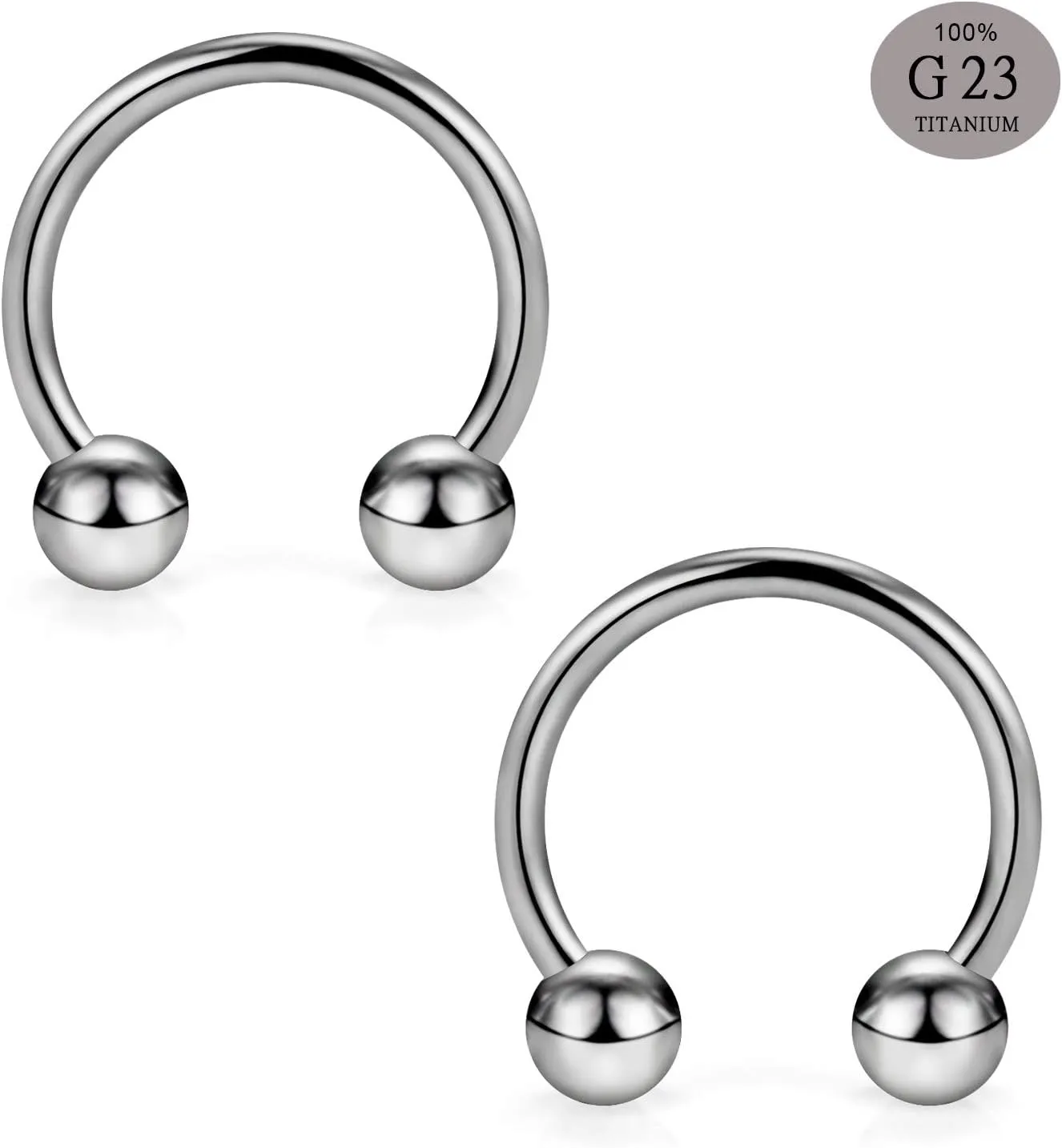 SCERRING 2-8PCS 16G G23 Titanium Horseshoe Septum Ring Nose Rings Hoop Helix Daith Cartilage Tragus Earrings Nipple Eyebrow Body Piercing Jewelry 8mm 10mm 12mm 14mm