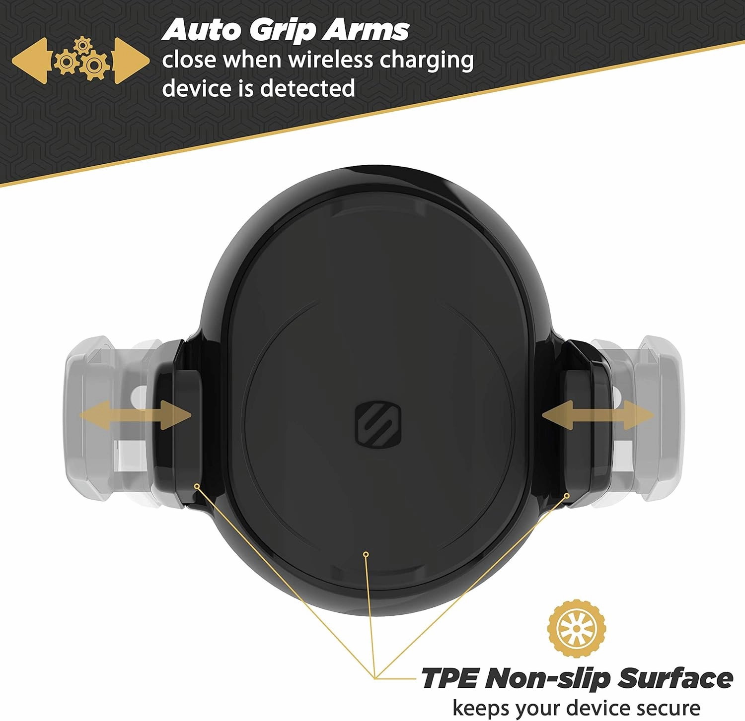 Scosche MGQVP-XTET MagicGrip FreeFlow Autogrip Wireless Charging Vent Phone Mount for Car in Black