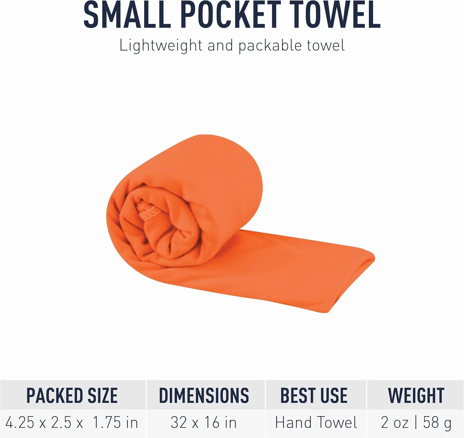 Sea to Summit Portable Pocket Towel for Camping, Gym, and Travel