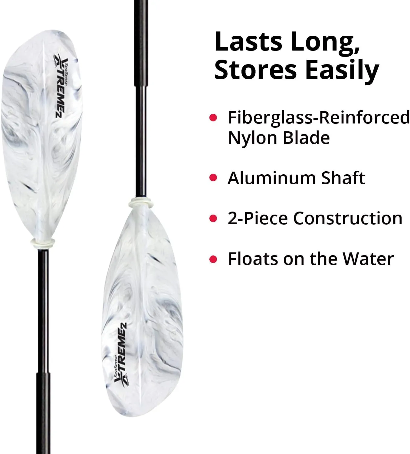 SeaSense Xtreme 2 Kayak Paddle, 84” - Fiberglass Reinforced Nylon Blades, 2-Piece Construction - Great for Sport, Sea, Whitewater, Recreational & Fishing Kayaking