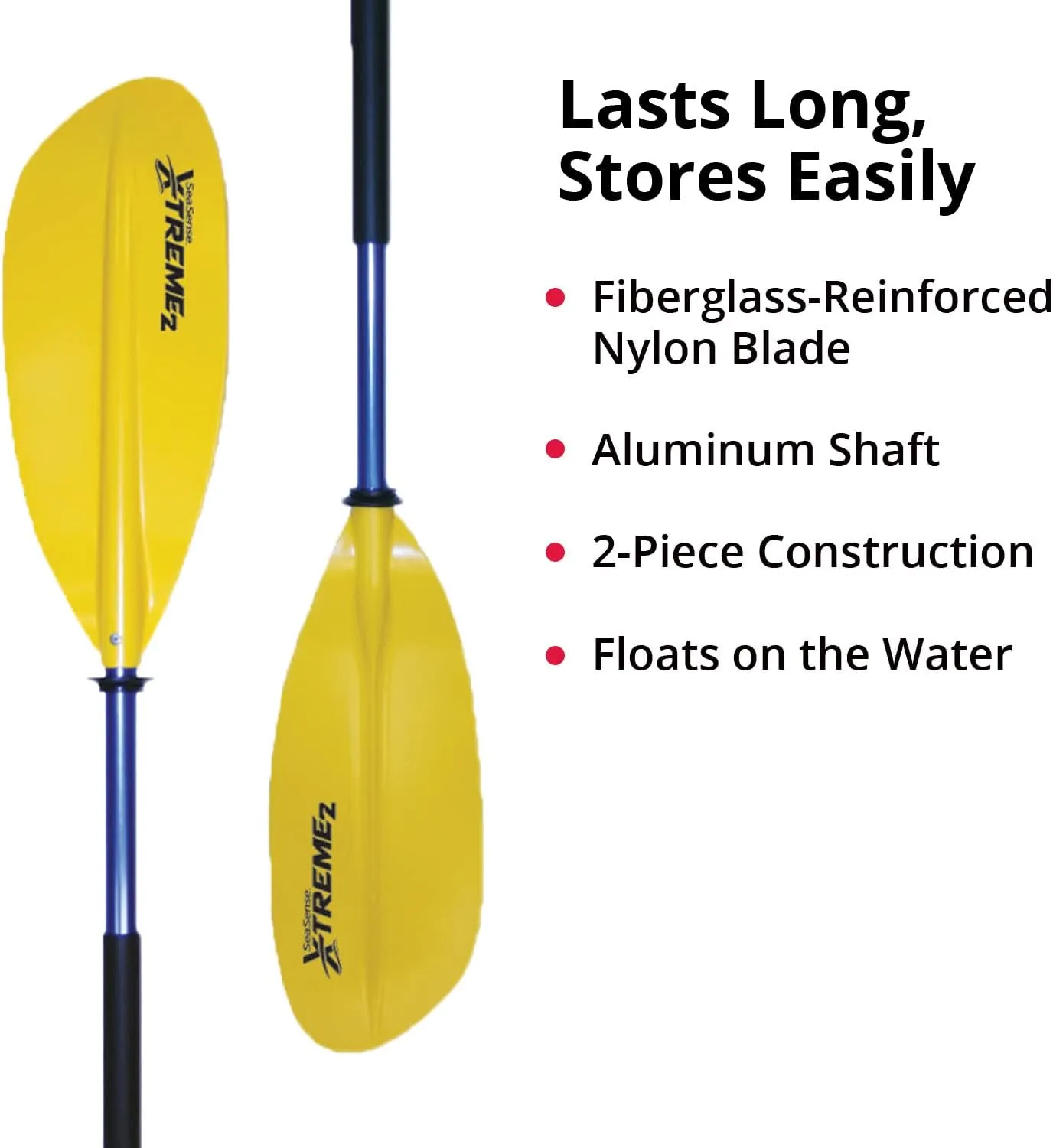 SeaSense Xtreme 2 Kayak Paddle, 84” - Fiberglass Reinforced Nylon Blades, 2-Piece Construction - Great for Sport, Sea, Whitewater, Recreational & Fishing Kayaking