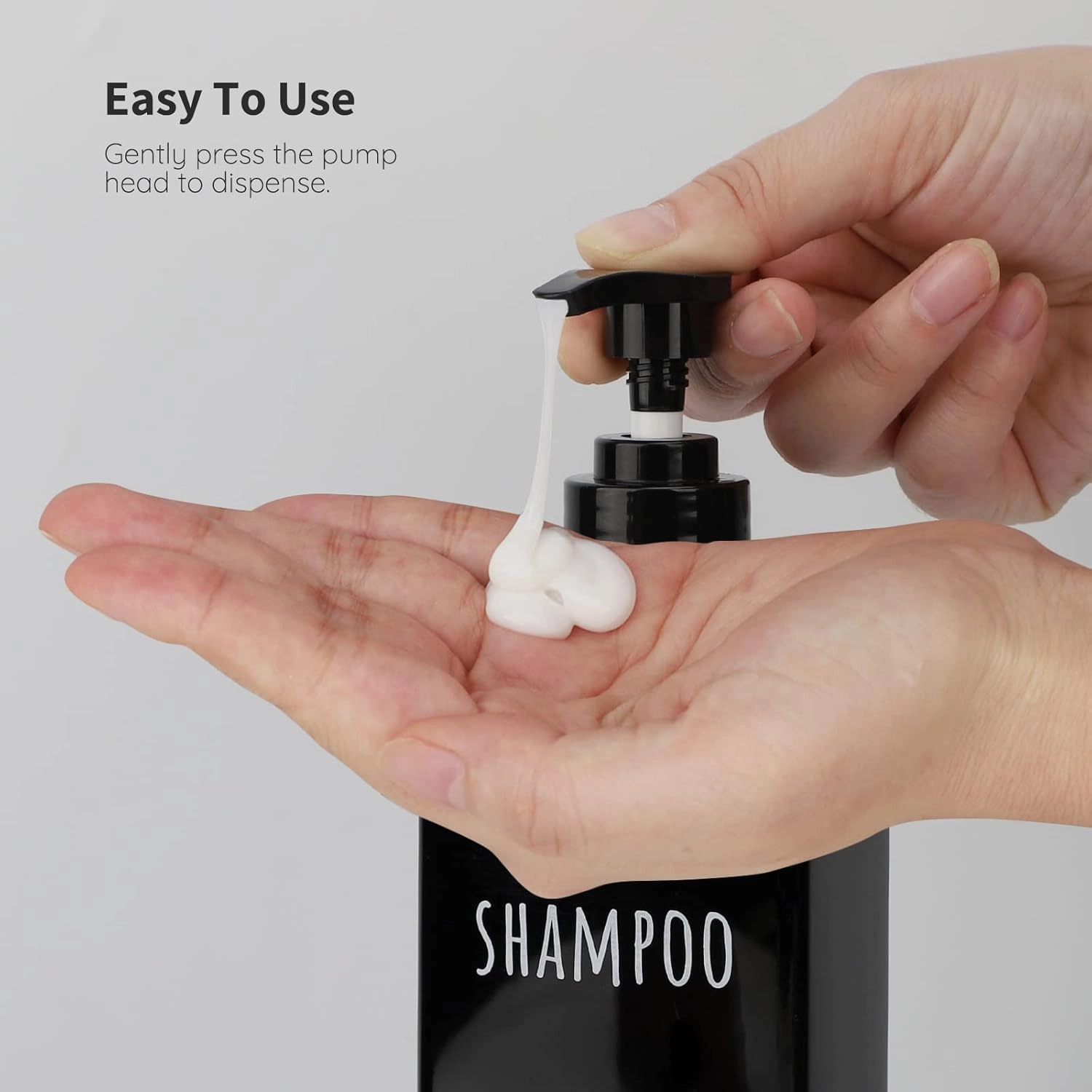 Segbeauty Square Soap Dispenser Black, 3pcs 16.9oz Refillable Shampoo and Conditioner Bottles, 500ml Empty Reusable Plastic Pump Bottle Bathroom Shower Dispenser Set for Body Wash Liquid Gel Lotion