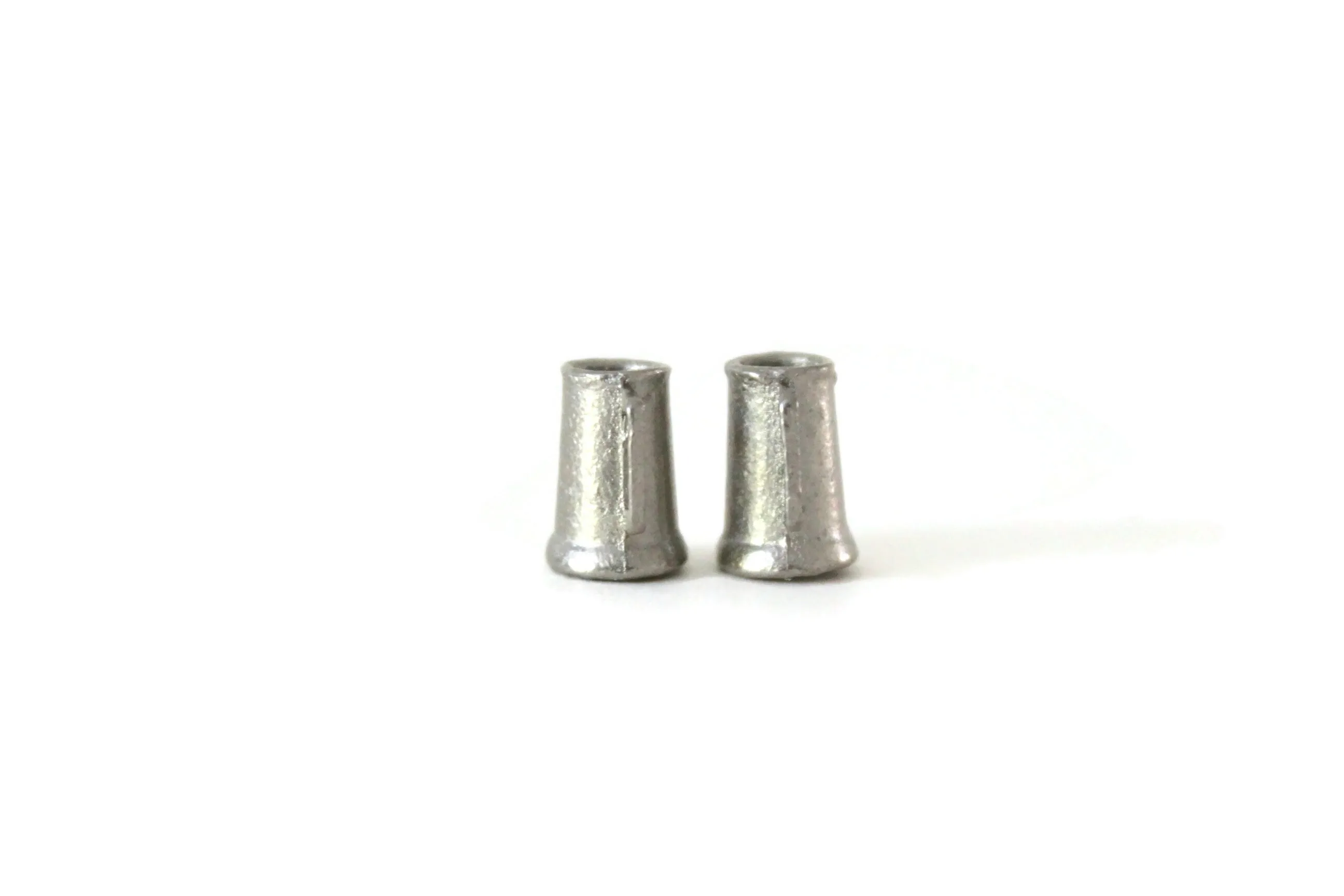 Set of 2 Vintage 1:12 Miniature Dollhouse Silver Mugs