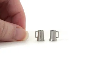 Set of 2 Vintage 1:12 Miniature Dollhouse Silver Mugs