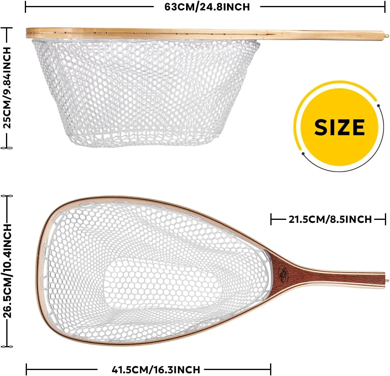 SF Fly Fishing Landing Net Soft Rubber Mesh Trout Net Catch and Release Net