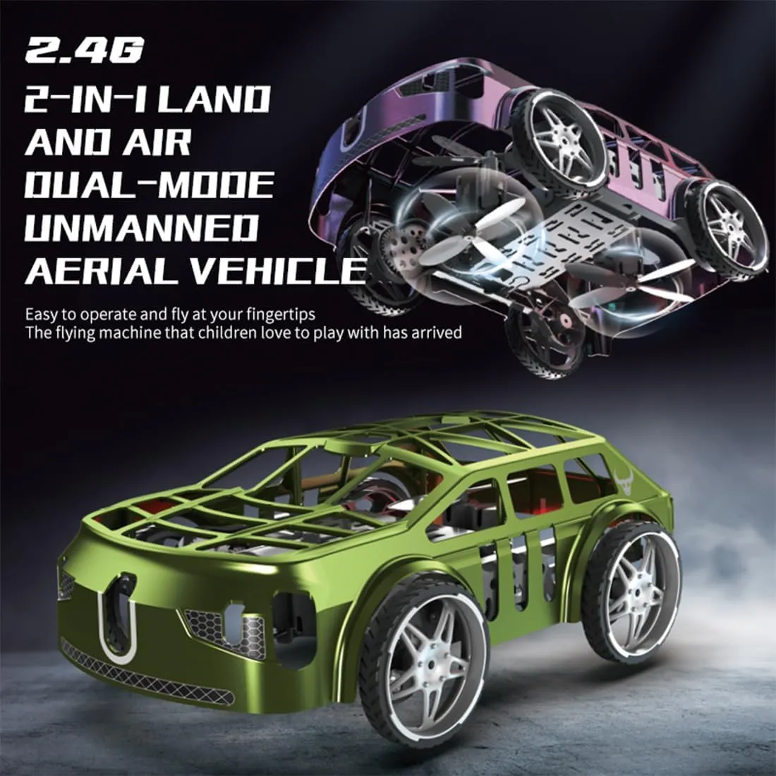 SG900PRO 2-in-1 RC Flying Car That Can Fly, Air-Ground Dual-Mode RC Car with Intelligent Colorful LED Lights (Two Batteries)