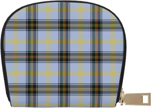 Shell Card Case Bell of the Borders Tartan Small Bag PU Leather Zipper Wallet Credit Card Holder