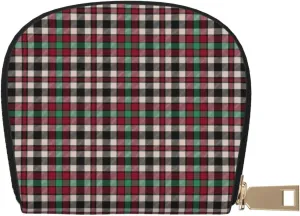 Shell Card Case Borthwick Dress Tartan Small Bag PU Leather Zipper Wallet Credit Card Holder