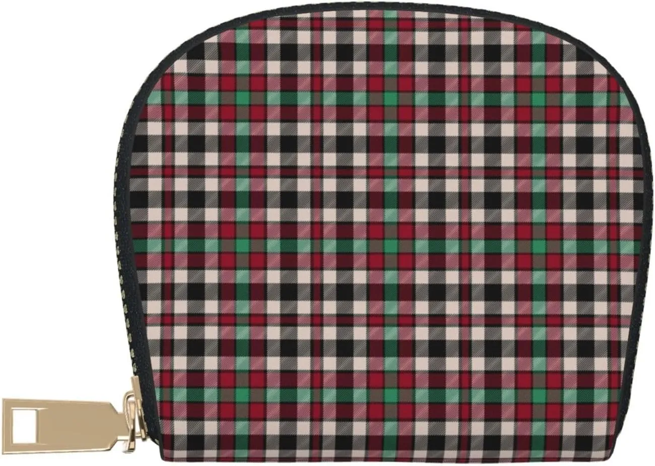 Shell Card Case Borthwick Dress Tartan Small Bag PU Leather Zipper Wallet Credit Card Holder