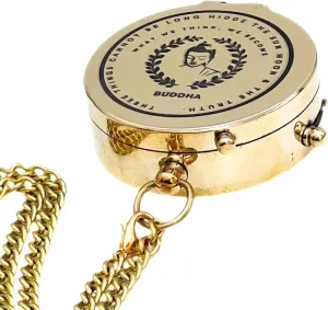 Shiny Brass Magnetic Open Lid Compass with Spiritual Motivational Engraving – Navigational Instrument for Home & Office Table Decor