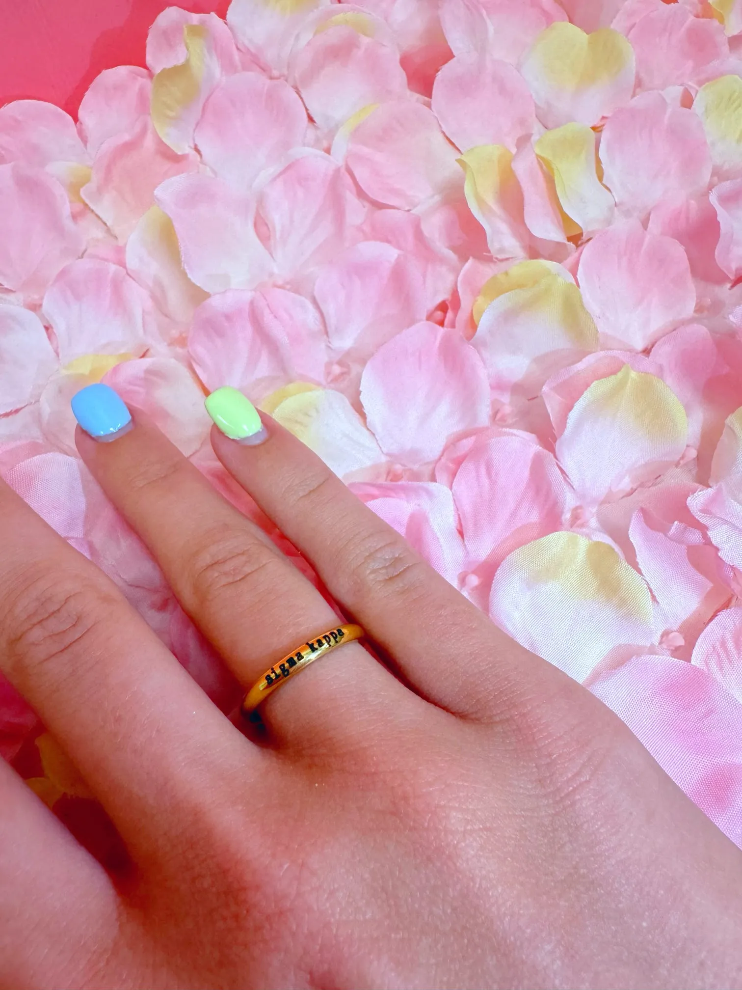 Sigma Kappa Engraved Stack Ring