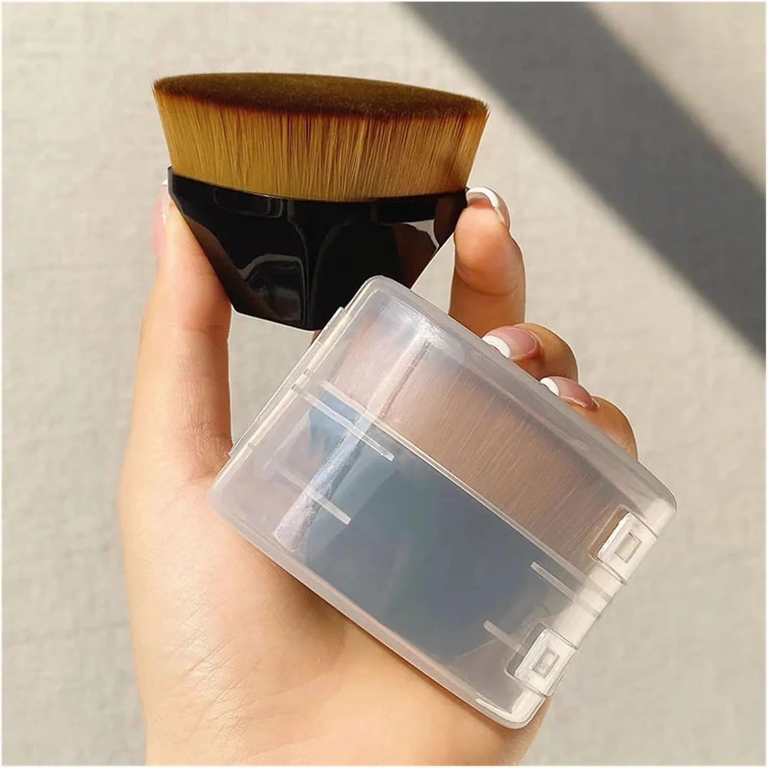 Six Corners Makeup Brush Kabuki Flawless Foundation Brush for Liquid Make Up Brush Set Cosmetic Soft Synthetic Makeup for Women(Green)