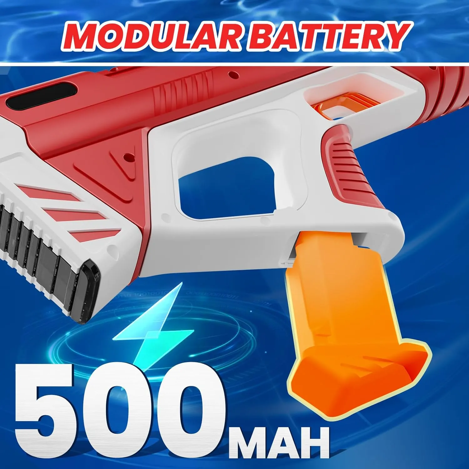 Skirfy Electric Water Gun with Display,Auto Suction Water Guns for Adults&Kids,Squirt Guns Battery Powered Automatic Water Blasts,Pool Beach Outdoor Party Toys for Kids Ages 8-12