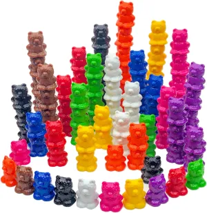 Skoolzy Stackable Counting Bears Color Sorting Toys for Toddlers 100 pc - Montessori Toddler Sorting Toys, Sorting Games, Teaching Counting Toys for Toddlers 3 , Manipulatives for Preschoolers