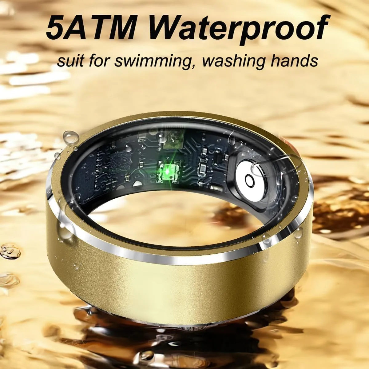 Smart Ring Fitness Tracker Heart Rate Monitor Sleep Tracker Gesture Control Fitness Rings Blood Pressure Pedometer Calories Step Counter Waterproof Health Smart Rings for Women Men with Charging Case