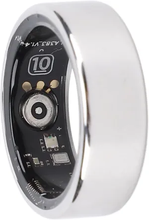 Smart Ring Health Tracker, IP68 Water Sleep Tracking Wearable Health Rings, Health Fitness Tracker Rings for Men Women, with APP, Silver (#9)