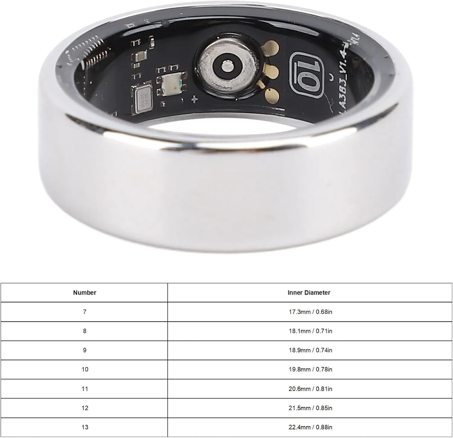 Smart Ring Health Tracker, IP68 Water Sleep Tracking Wearable Health Rings, Health Fitness Tracker Rings for Men Women, with APP, Silver (#9)
