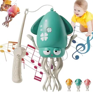 Smart Tentacle Explorer, Wiggly Wonder Octopus, Dancing Squid Toy, Dancing Octopus Toy, Creative Magic Crazy 8-Leg Action Obstacle, Rechargeable Octopus Toys with Flashing Lights (Green)