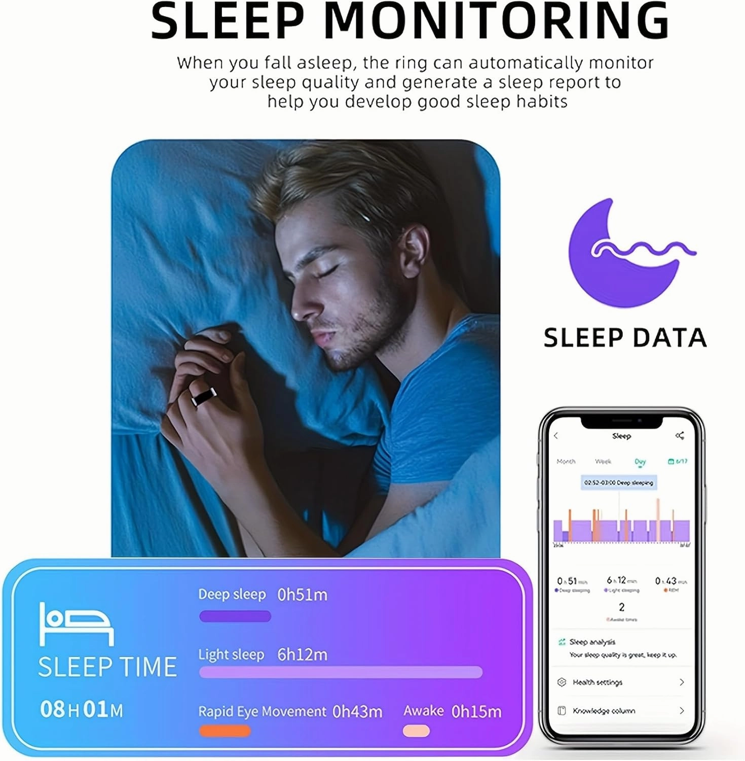 Smart Health Rings for Women Men,Fitness Monitor with Blood Oxygen,Heart Rate,Blood Pressure Tracking,Sleep Tracker,IP68 Waterproof,No Subscription Fee Smart Ring for iphone&Android (Rose Gold, #7)