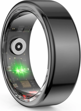 Smart Ring Fitness Tracker Health Rings Heart Rate Monitor Sleep Ring Blood Oxygen Pedometer Calories Step Counter Waterproof Fitness Ring, US-10, black
