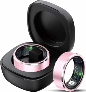 Smart Ring Fitness Tracker Heart Rate Monitor Sleep Tracker Gesture Control Fitness Rings Blood Pressure Pedometer Calories Step Counter Waterproof Health Smart Rings for Women Men with Charging Case