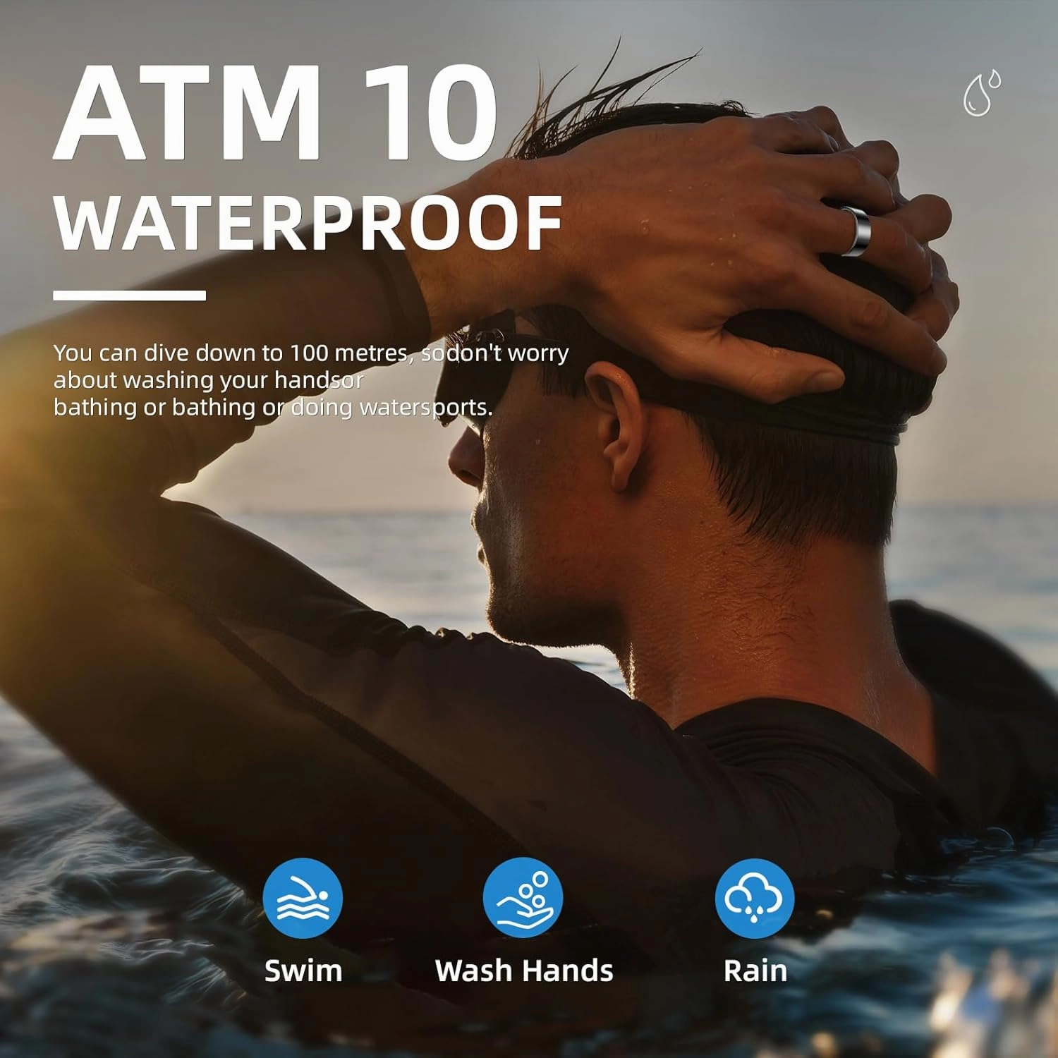 Smart Ring Pro, Fitness Tracker with Heart Rate, Blood Pressure, Stress, Sleep Tracking, Step Tracking, 10ATM Waterproof, Smart Ring for iPhone and Android (Black 2.0, 12)