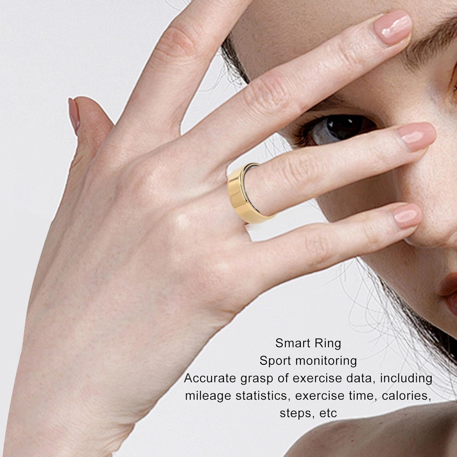 Smart Ring, Sleep Tracking Wearable, Fitness Tracker, IP68 Water Proof, Surport Charging, for Men Women Working Out Gym, Up to 5 Days of Battery Life (8#)