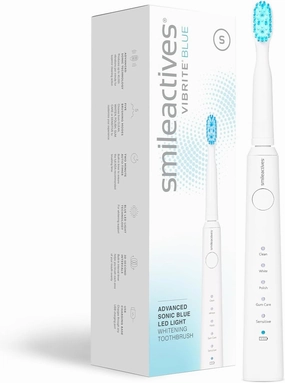 Smileactives Vibrite Sonic Power Electric Toothbrush, Teeth Whitening & Gum Care, Blue LED Light for Oral Health, Rechargeable Toothbrush, Multiple Brushing Modes for Deep Cleaning & Sensitive Gums