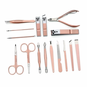 SOIMISS 1 Set 16PCS Rose Nail Clipper Set with PU Bag Portable Manicure Tools for Home and Salon Use Durable Nail Art Accessories Workmanship