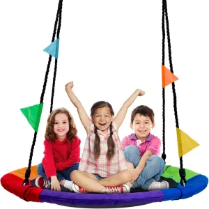 Sorbus 40" Saucer Tree Glider – 220lbs Kids Outdoor Seat with Adjustable Ropes – Durable Net Design for Backyard, Swing Set, or Indoor Use – Fun Gift Idea