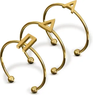 Sorority Shop Alpha Delta Pi Stacking Ring Set - Adjustable Rings with 18k Gold Plating
