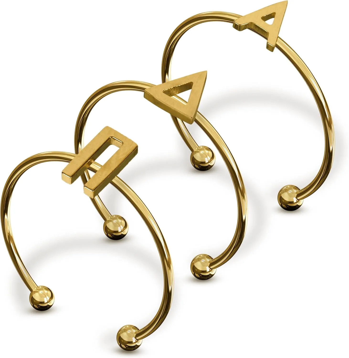 Sorority Shop Alpha Delta Pi Stacking Ring Set - Adjustable Rings with 18k Gold Plating