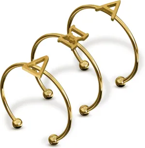 Sorority Shop Alpha Xi Delta Stacking Ring Set - Adjustable Rings with 18k Gold Plating