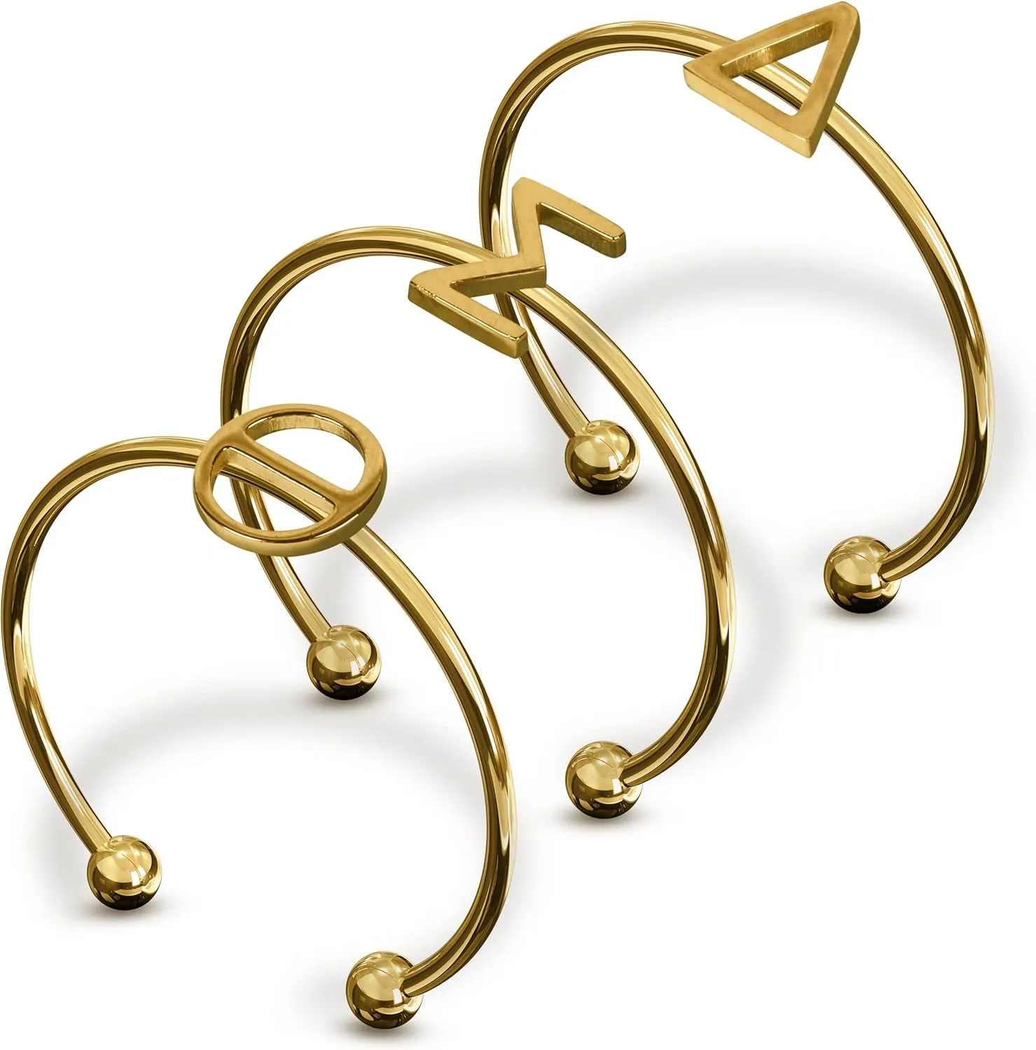 Sorority Shop Delta Sigma Theta Stacking Ring Set - Adjustable Rings with 18k Gold Plating