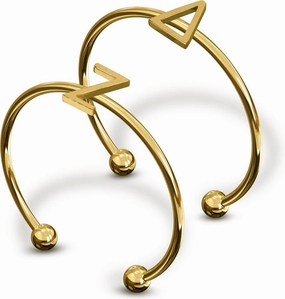 Sorority Shop Delta Zeta Stacking Ring Set - Adjustable Rings with 18k Gold Plating