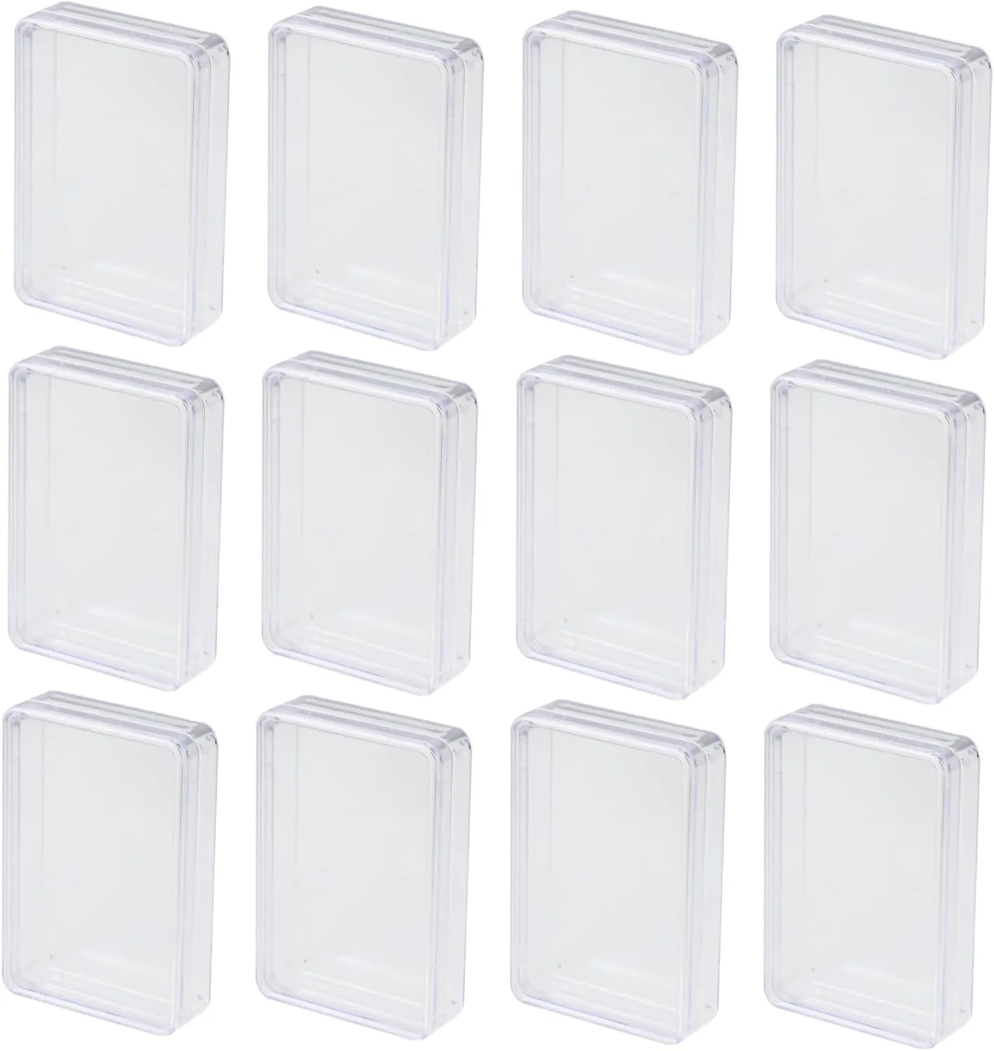 Sosoport 12Pcs Rectangular Plastic Box for Poker Cards Storage Clear Poker Cards Holder Case and Compact Design for Organizing Playing Card Decks and Supplies