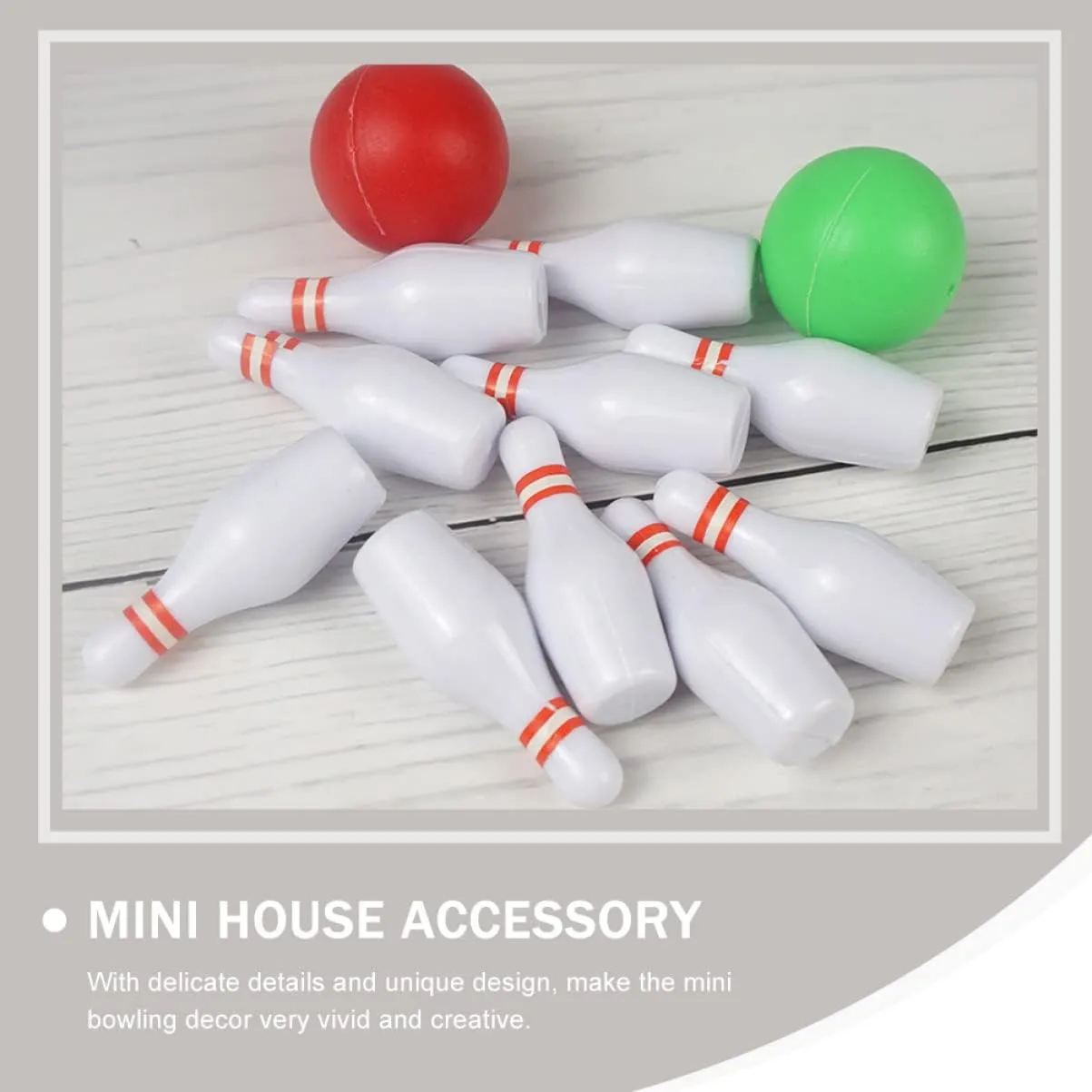 Sosoport Adorable Mini Bowling of Decorative Miniature Bowling Balls for Dollhouse Accessories Durable Design for