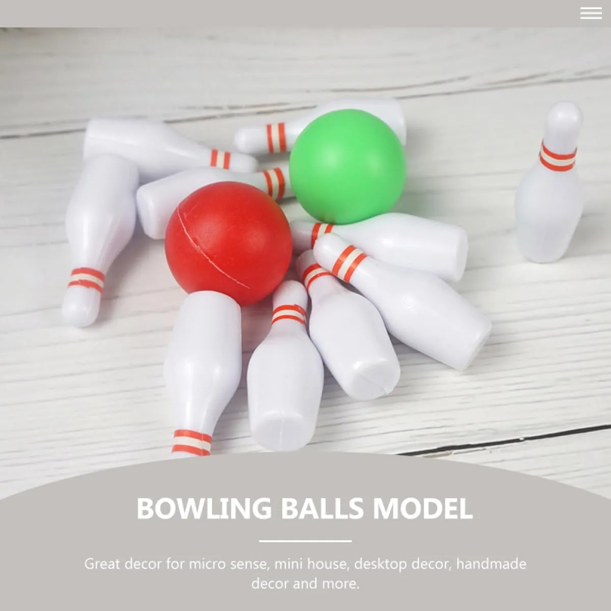 Sosoport Adorable Mini Bowling of Decorative Miniature Bowling Balls for Dollhouse Accessories Durable Design for