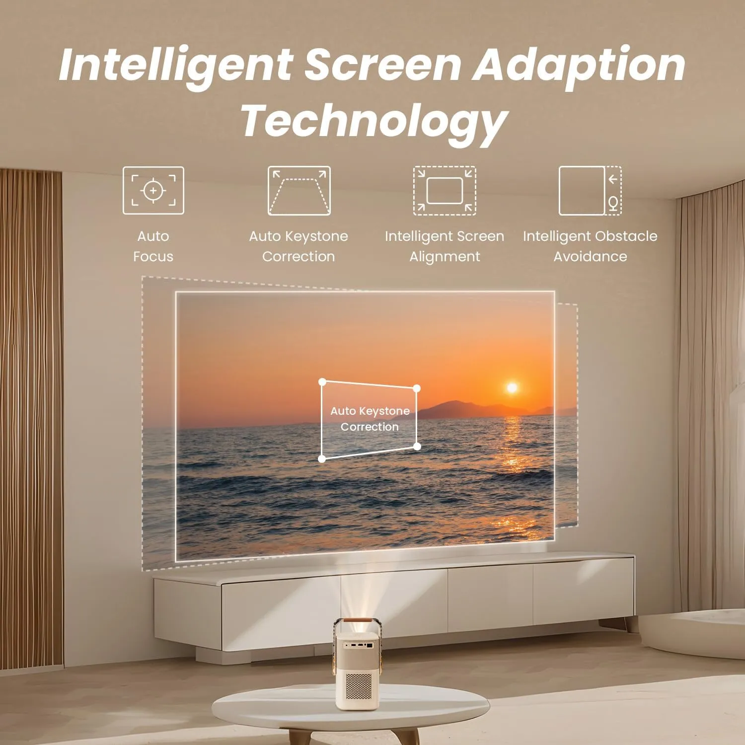 [Sound by JBL& Built-in Battery] Yaber T2 Outdoor Projector with WiFi 6 and Bluetooth, Native 1080P Smart Portable Projector for Inside Outside,Compatible with TV Dongle(Not included)(Camping style)
