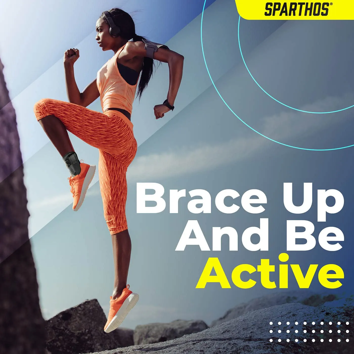 Sparthos Lace Up Ankle Brace - Support for Injury Recovery and Foot Sprains - Compression for Running, Basketball, Volleyball - Compression Stabilizer Braces - For Men & Women (Gray - XL)