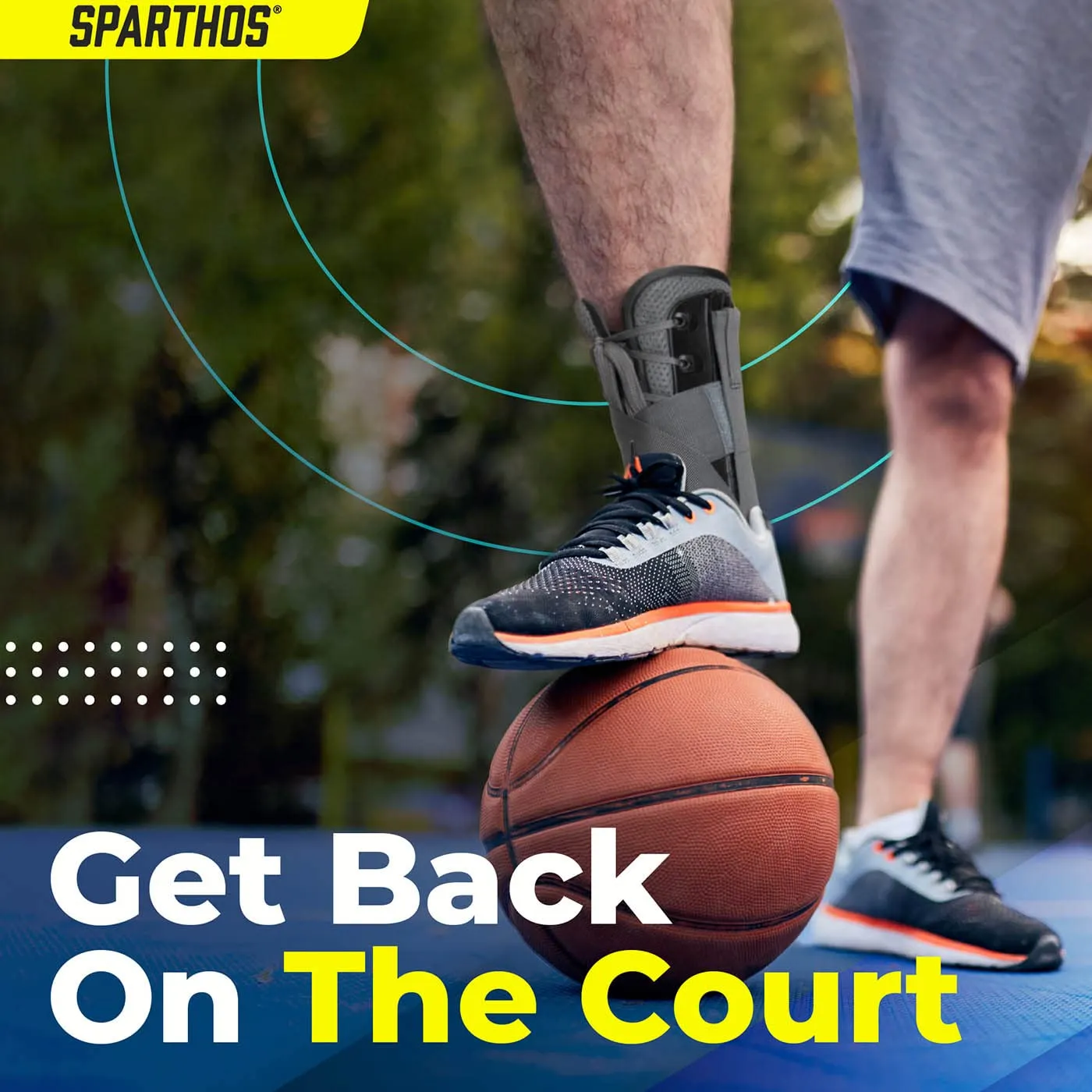 Sparthos Lace Up Ankle Brace - Support for Injury Recovery and Foot Sprains - Compression for Running, Basketball, Volleyball - Compression Stabilizer Braces - For Men & Women (Gray - XL)