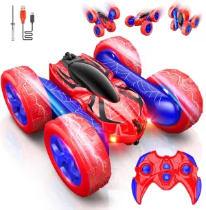 Spider man Toys for Boys 4-6,360° Rotating 2.4GHz Fast Stunt Rechargeable 4WD Remote Control Car Boy Toys for Age 4-6 5-7 6-8,Outdoor Toy RC Car Gifts for Birthday Chritmas Halloween Easter Boys Girls