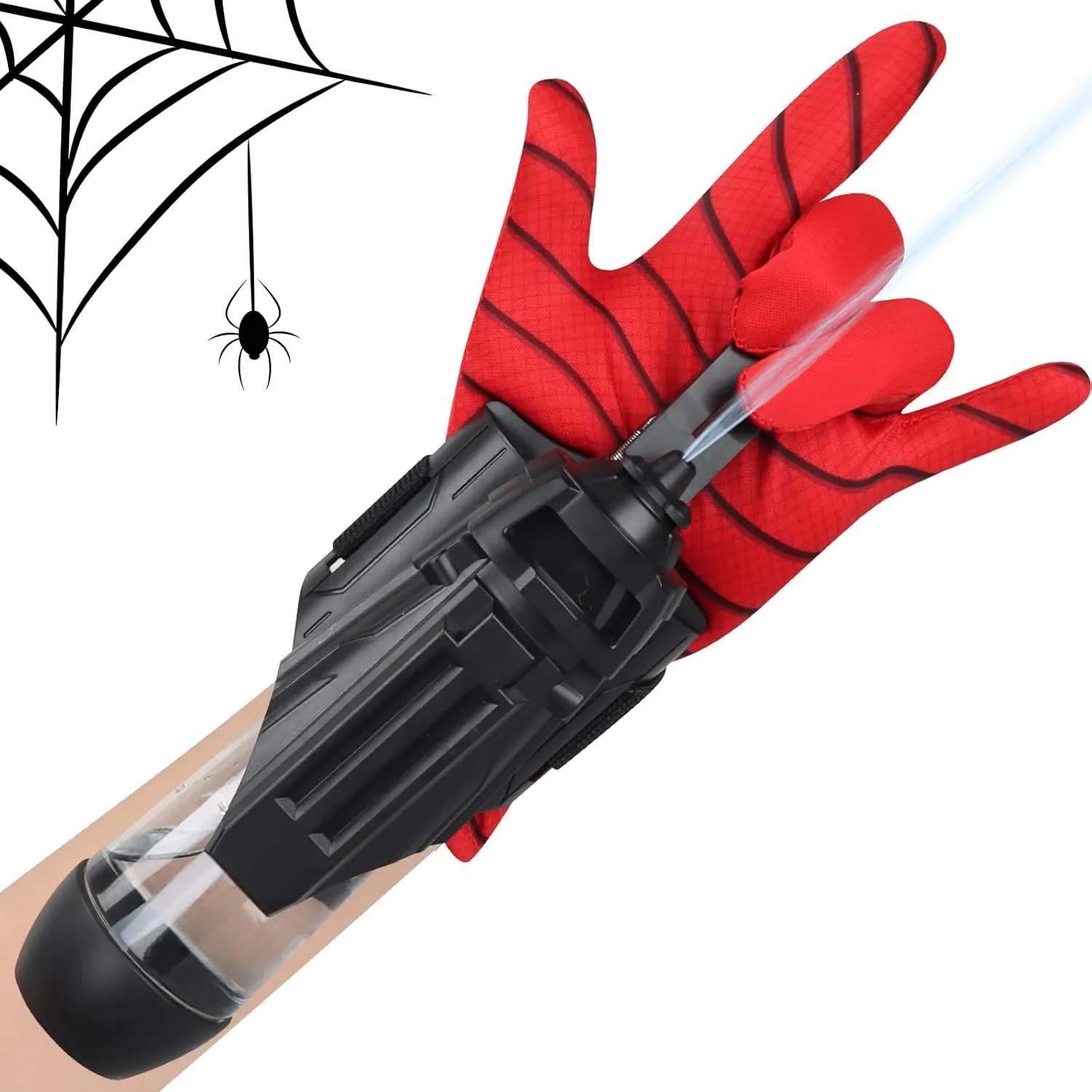 Spider Water Gun for Kids: Spider Web Shooter Automatic Water Blaster for Kids, Electric Wrist-Mounted Superhero Squirt Toy, Superhero Role-Play Toy for Outdoor Summer Fun, Black