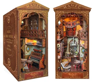 Spilay DIY Book Nook Kit,DIY Dollhouse Booknook Bookshelf Insert Decor Alley,Bookends Model Build kit,Handmade Crafts Gifts for Birthday Christmas